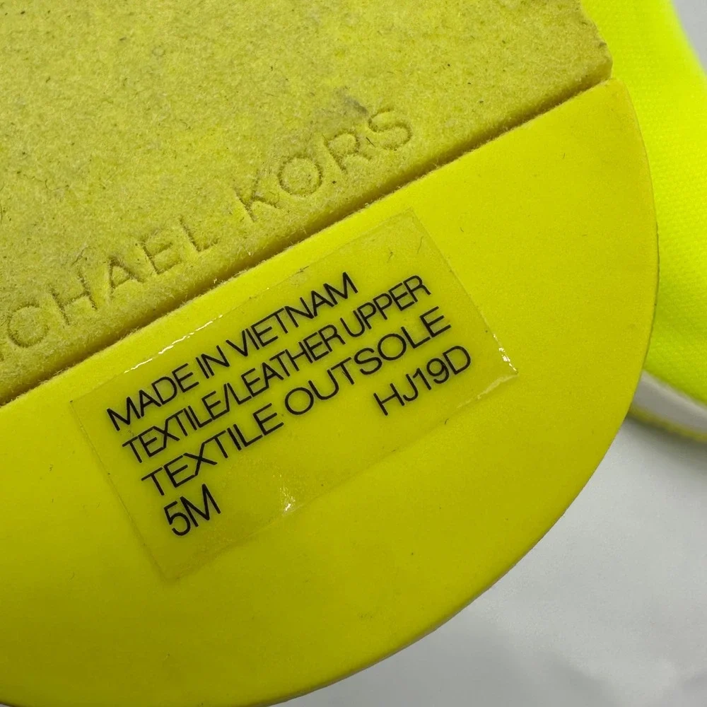 Michael Kors Womens‎ Extreme Neon Yellow Sock Sneakers Boot Wedge Heel Size 5M